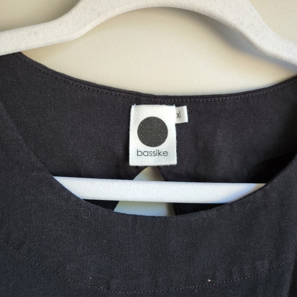 Bassike Double Jersey Batwing Short Sleeve T-shirt In Black Size XL - Picture 3 of 8